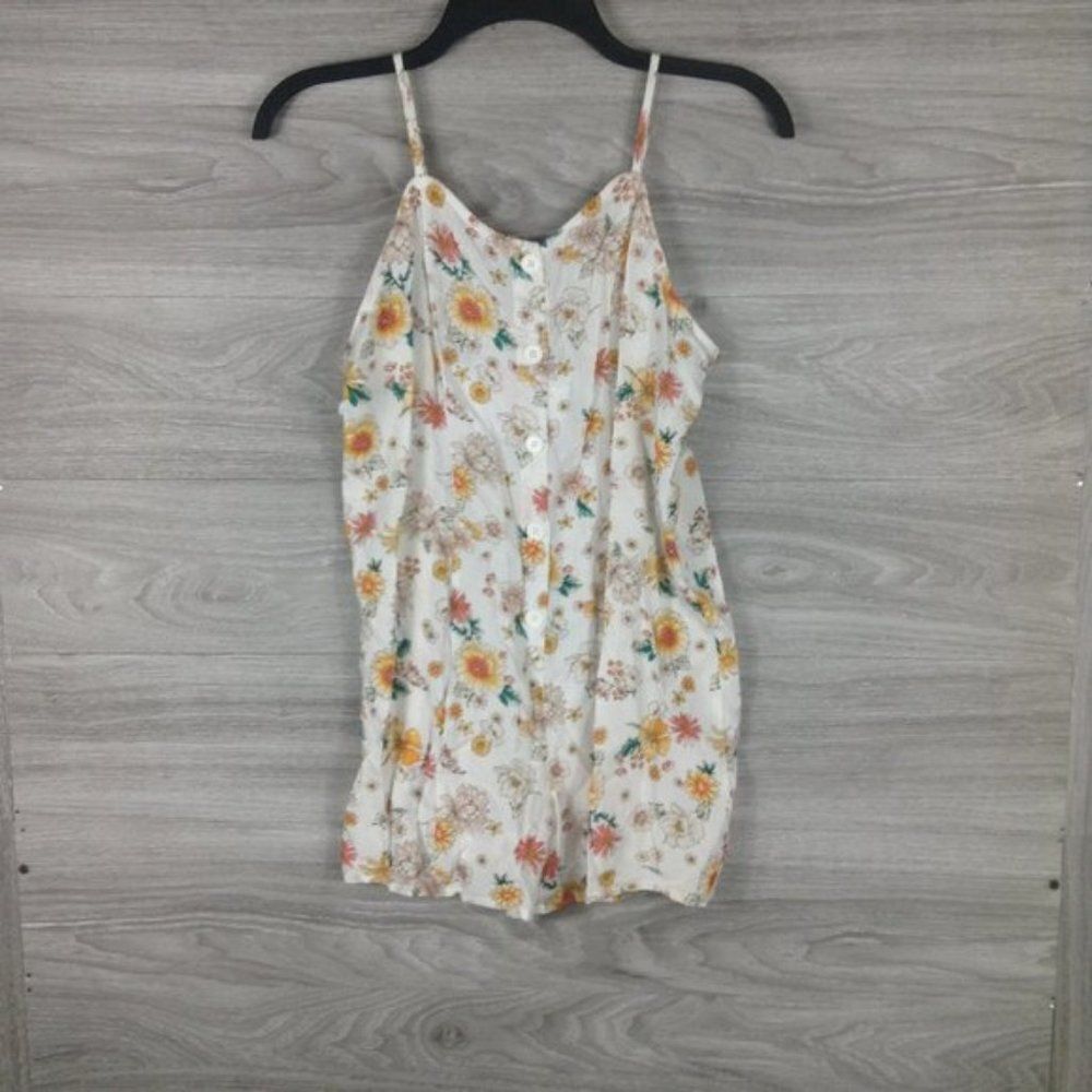 Love, Fire Floral Print spaghetti strap Button Down Camisole size XL